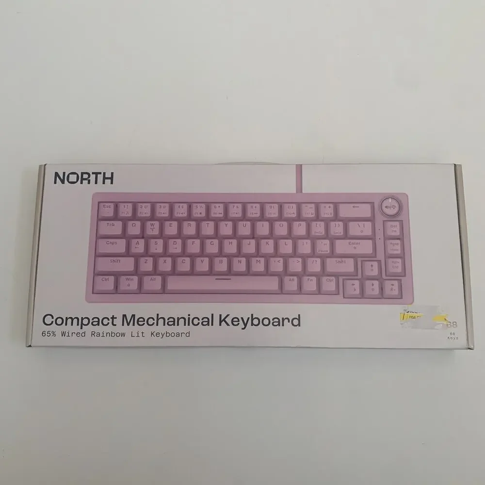 NORTH Compact Mechanical Keyboard 65% Wired Rainbow Lit Keyboard New